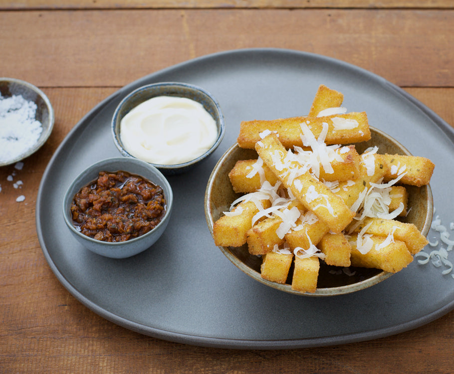 Polenta Chips with Pronto Rosso and Mayonnaise – Sabato