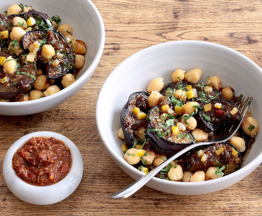 Baked Harissa, Eggplant & Chickpea Salad – Sabato