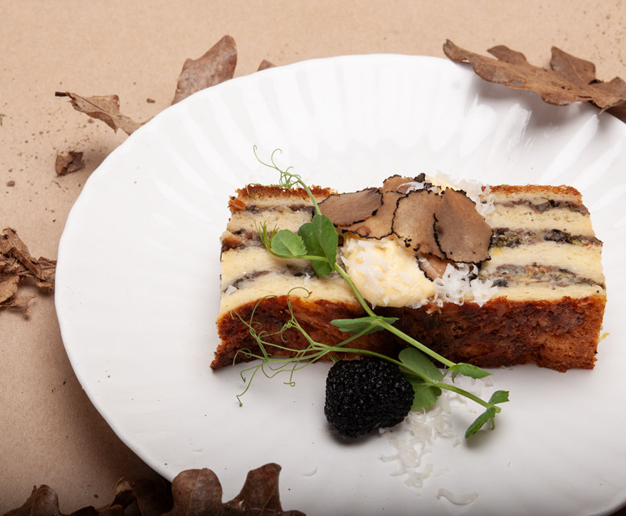 Black Truffle, Leek, Pancetta and Brioche Pudding – Sabato