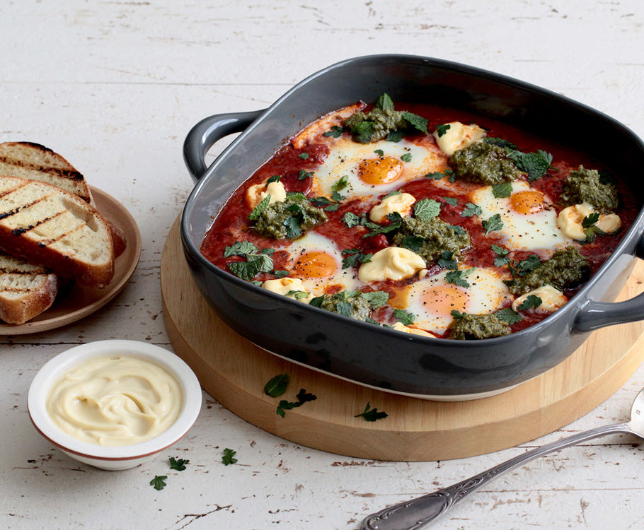 Chorizo & Eggs in Pepper & Chilli Tomato Sauce Sabato