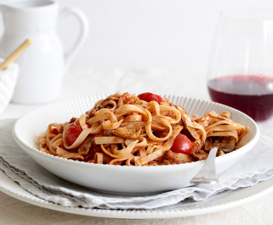 Pork Sausage & Porcini Ragu with Tagliatelle - Easy Italian pasta recipe
