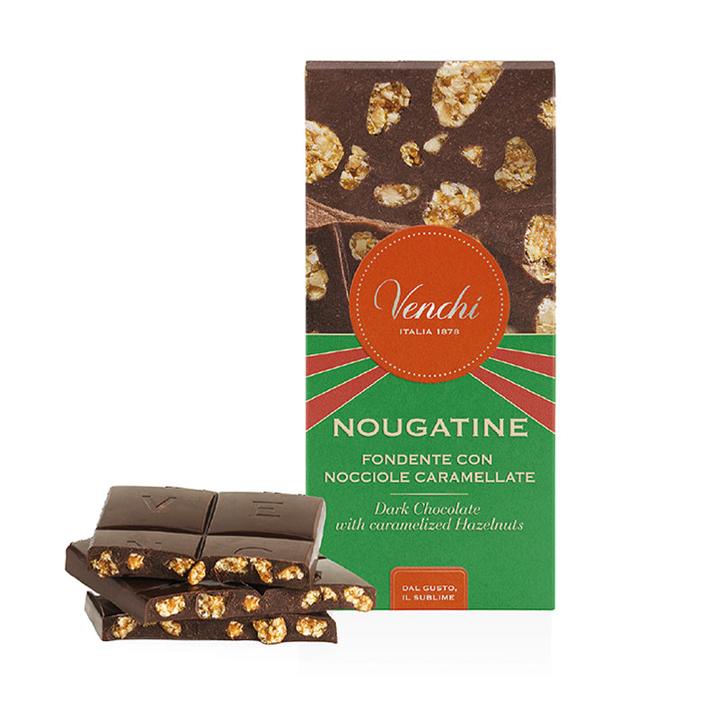 Venchi Dark Chocolate Nougatine Tablet 95g | Artisan Italian Chocolate & Confectionery | New Zealand Delivery | Sabato Auckland