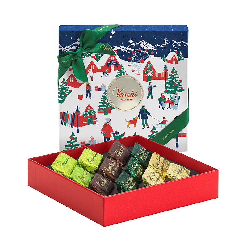 Venchi Festive Gift Box 110g - Winter Scene Design | Italian Chocolate in New Zealand | Sabato Auckland
