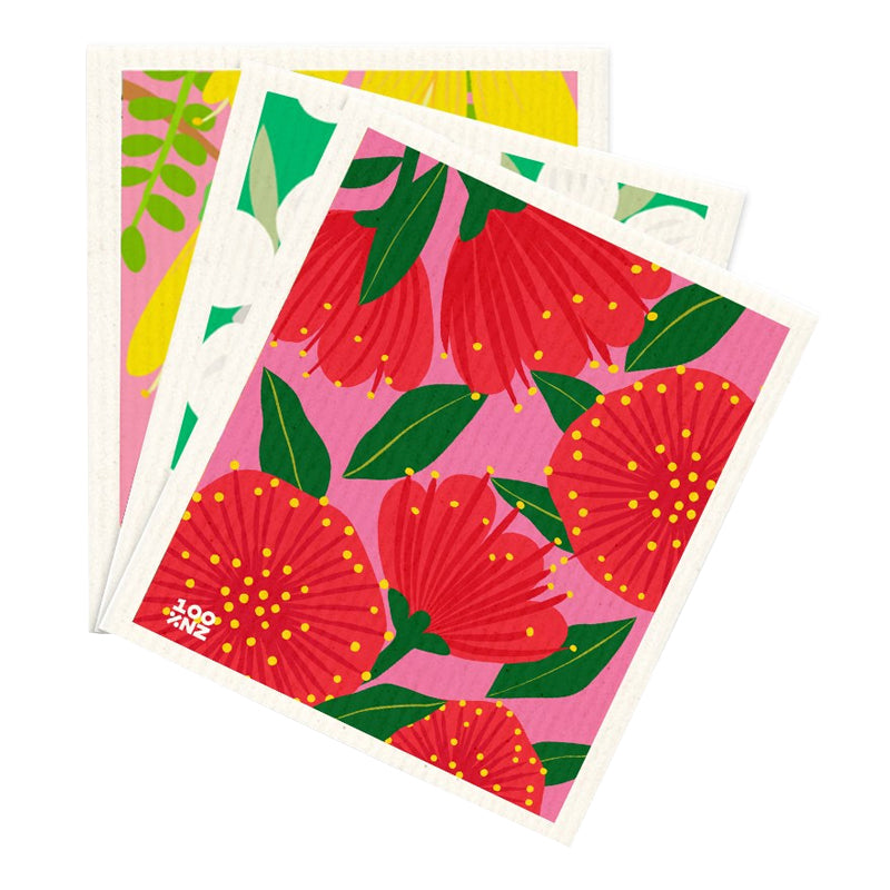 Bright NZ Botanicals Dishcloths Set of 3 | Sabato Auckland, New Zealand