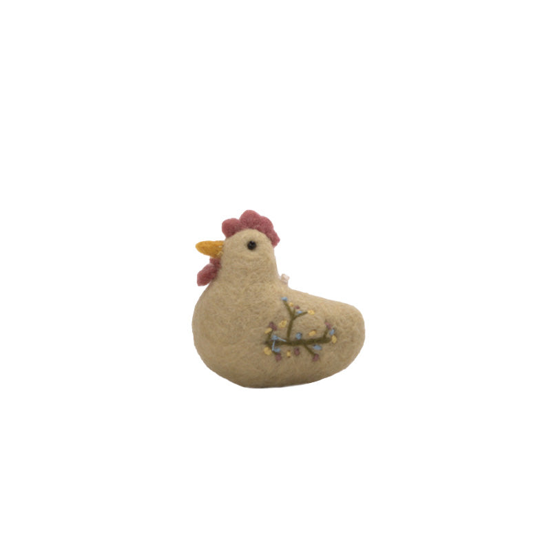 Gry & Sif Felt Rooster Hanging Decoration ~ Yellow