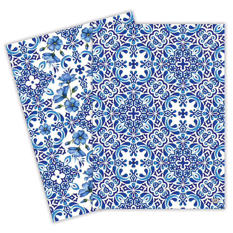 Michel Design Works Tea Towels ~ Indigo Seas - Set of 2 | New Zealand Delivery | Sabato Auckland