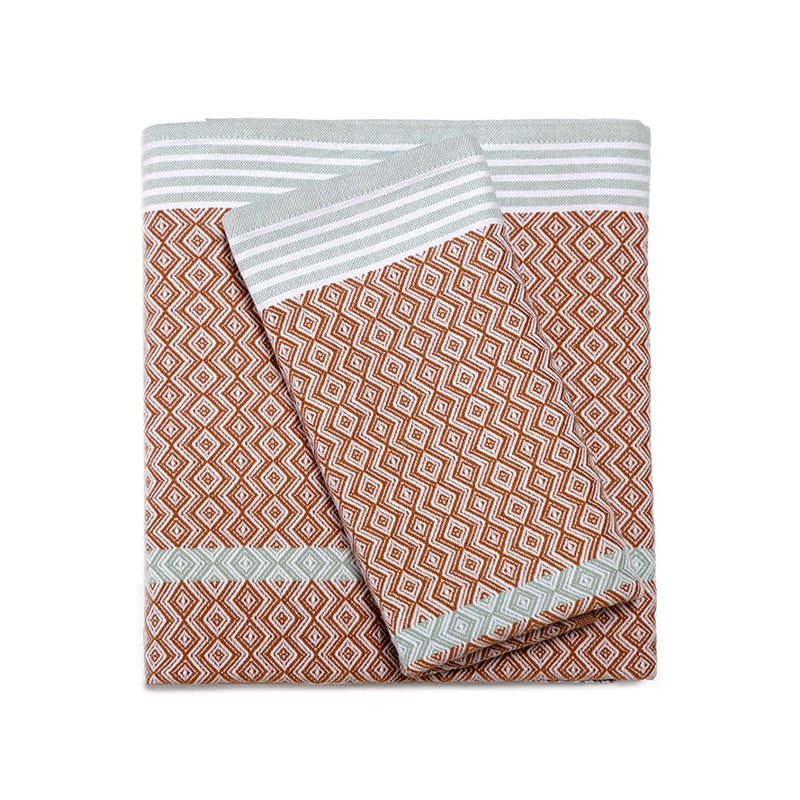 Mungo Itawuli Hand Towel ~ Fired Clay - folded | New Zealand delivery | Sabato Auckland
