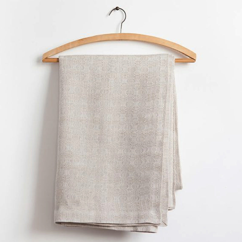 Mungo Cloverleaf Linen Tablecloth ~ Natural Folded | New Zealand Delivery | Sabato Auckland
