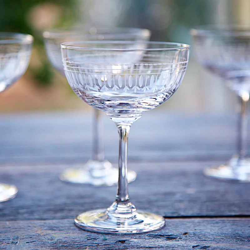 The Vintage List Crystal Champagne Saucers ~ Ovals | New Zealand Delivery | Sabato Auckland