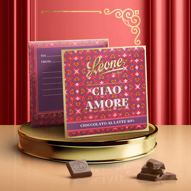 Leone 'Ciao Amore' Milk Chocolate Tablet 70g | Italian Chocolate | New Zealand Delivery | Sabato Auckland