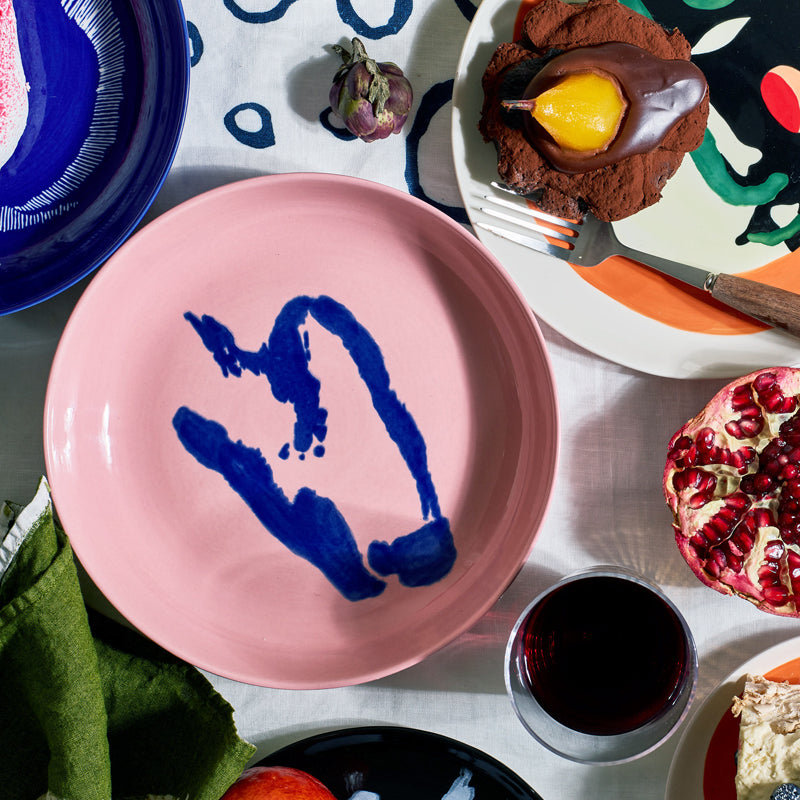 Ottolenghi High Plate Pink with Blue Pepper Sabato