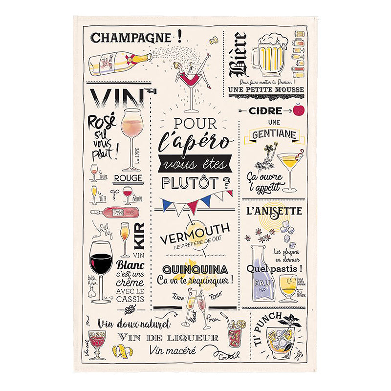 French Cotton Tea Towel ~ Apéritif