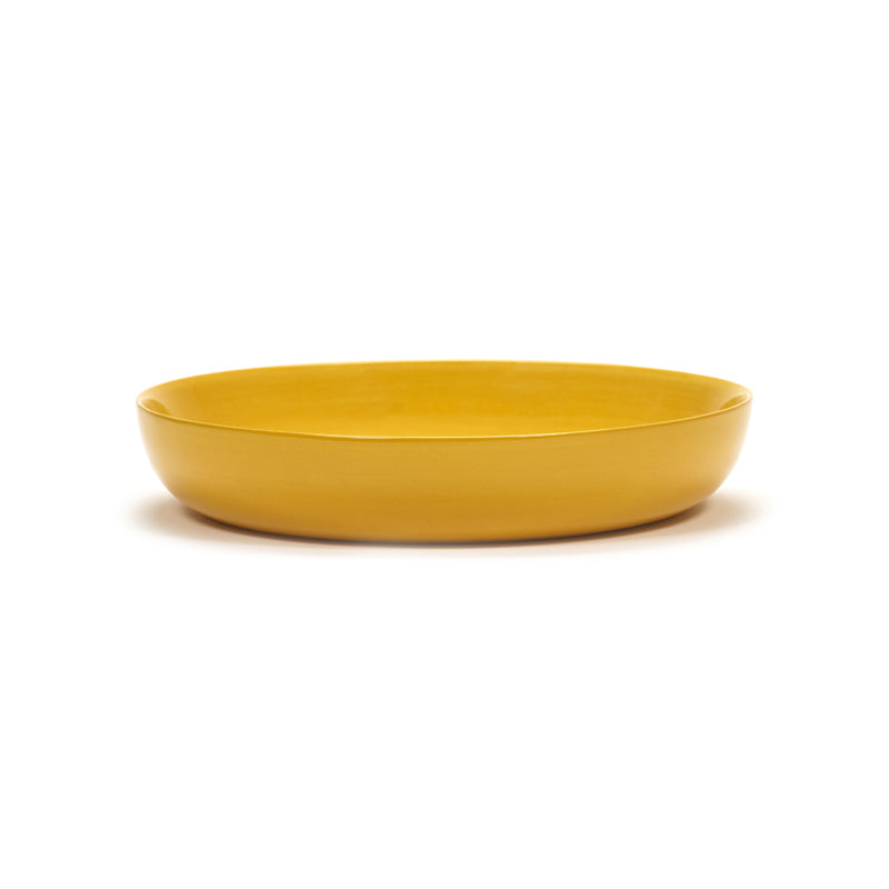 Ottolenghi High Plate ~ Sunny Yellow with Black Swirl