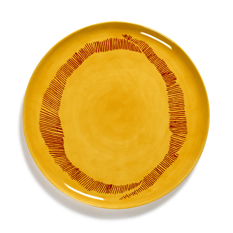 Ottolenghi Serving Plate ~ Sunny Yellow with Red 'O'