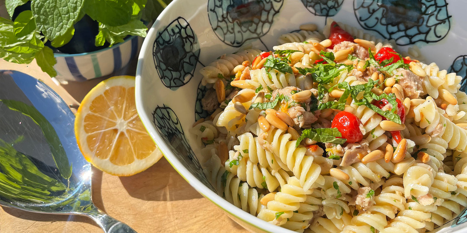 Fusilli with Chilli Tuna, Lemon and Pine Nuts