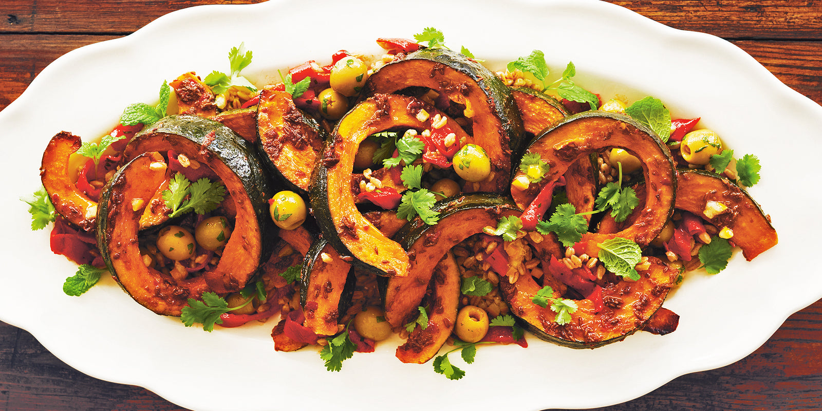 Sabato Recipe for Harissa Roast Pumpkin and Farro Salad