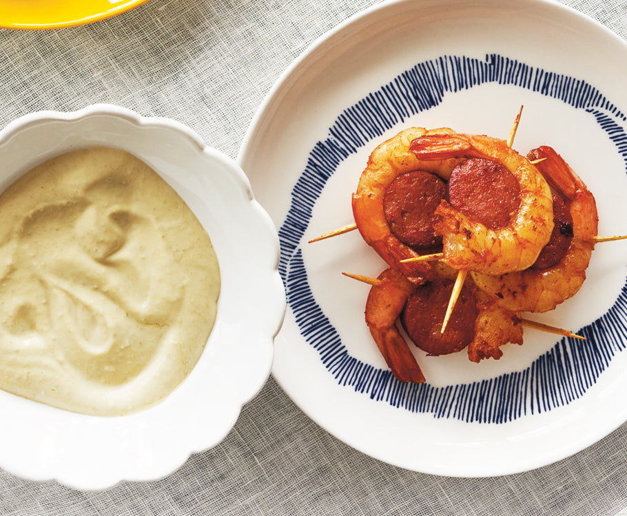 Sabato - Paprika prawn and chorizo skewers
