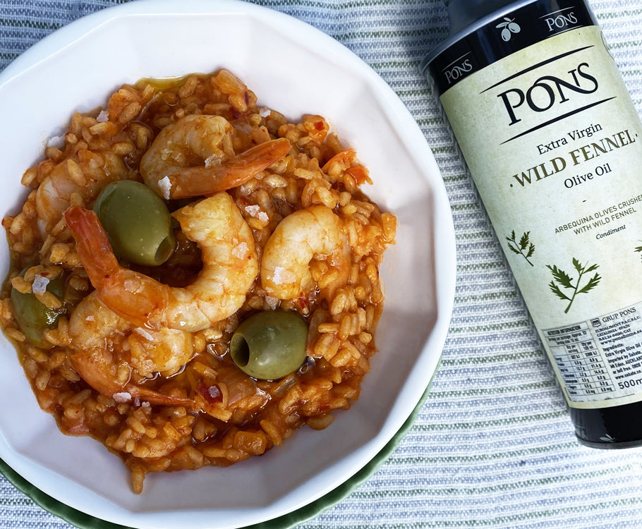 Prawn and Nduja Risotto with Gordal Olives