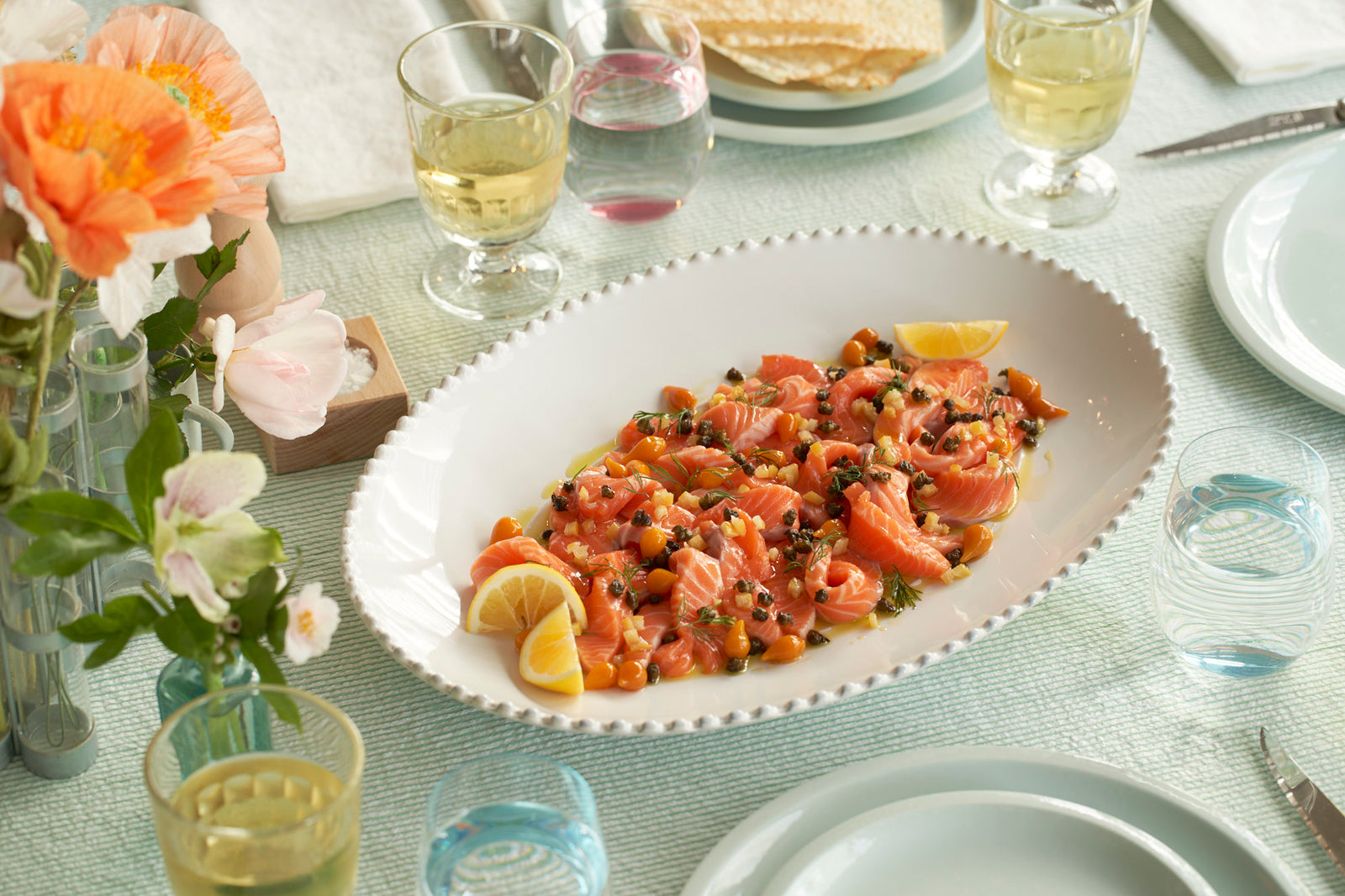 Salmon Crudo with Fried Capers