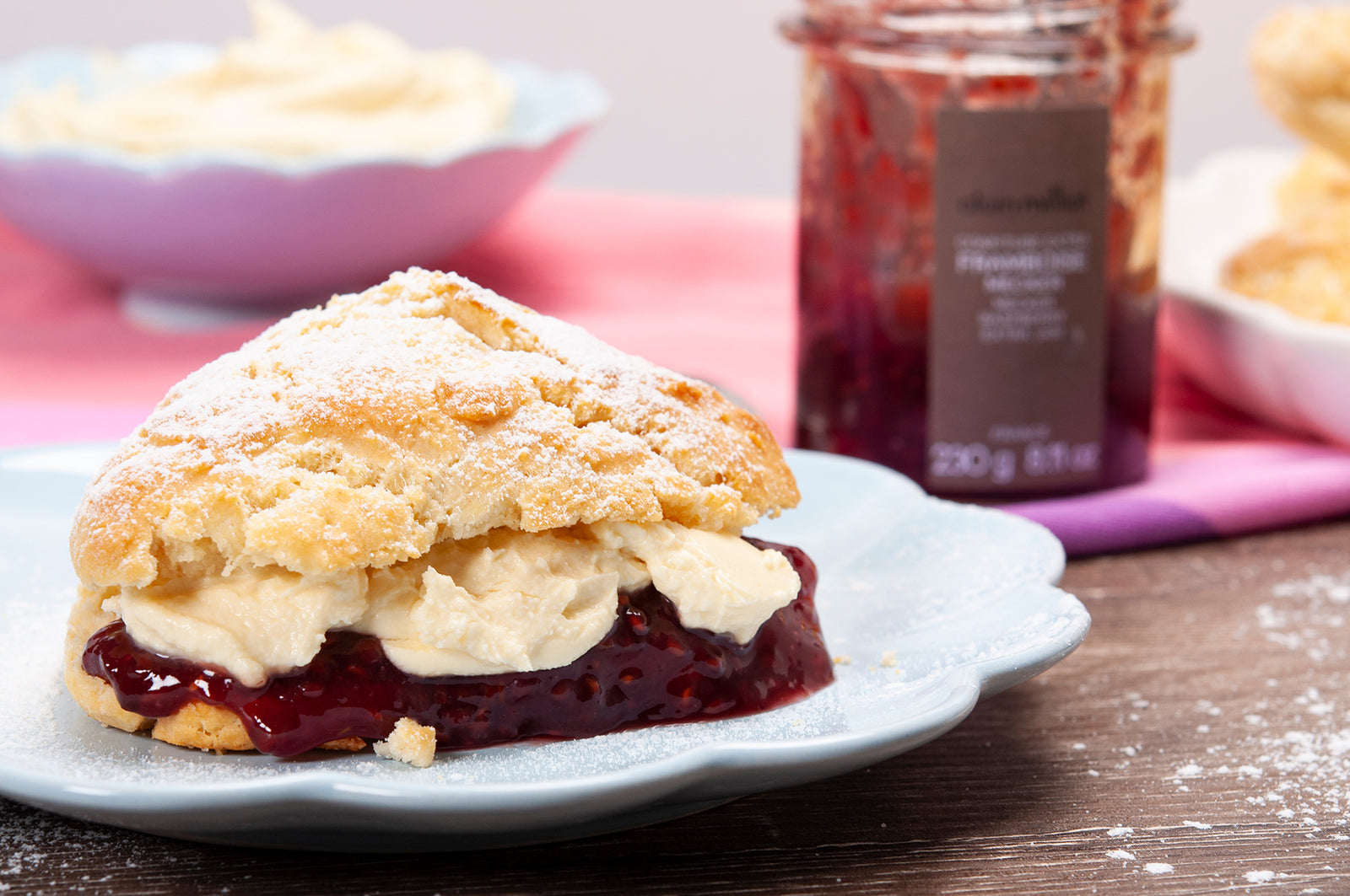 Scones with Alain Milliat Jam and Vanilla Bean Mascarpone