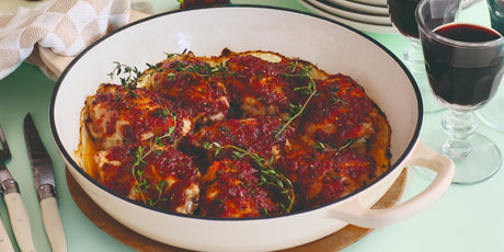 Sticky harissa roast chicken