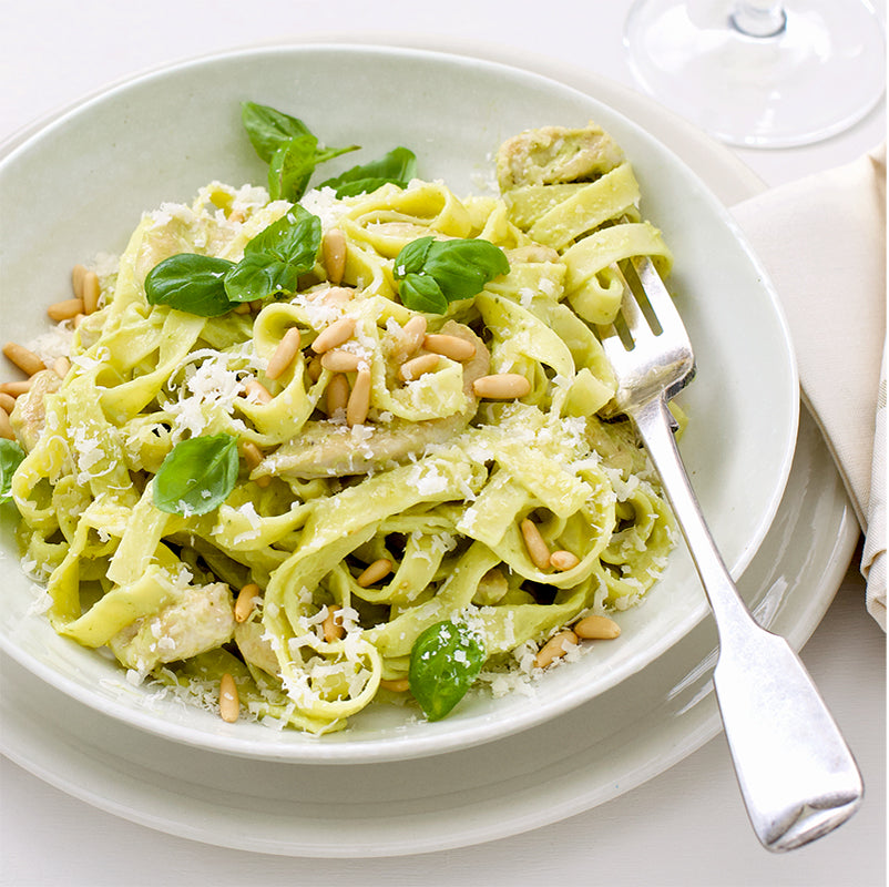 Tagliatelle & Chicken with Avocado Pesto Sauce