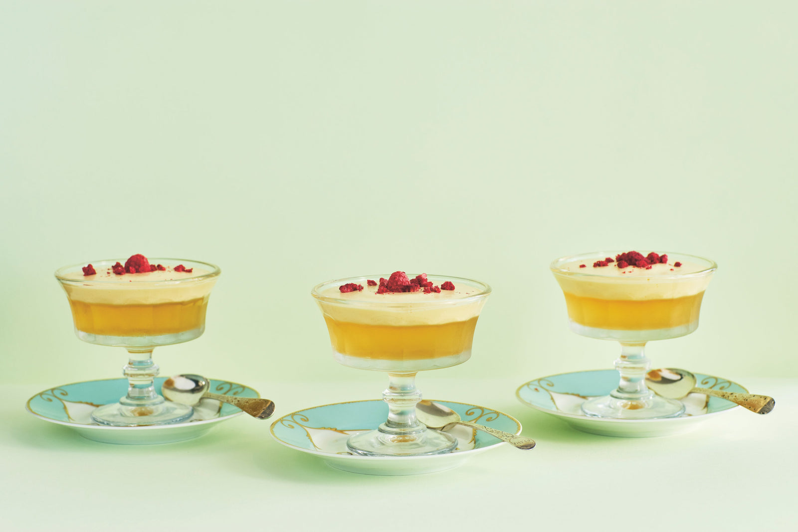 Verjuice jelly with zabaglione
