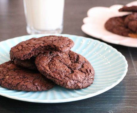 Chewy Brownie Cookies using Valrhona French chocolate