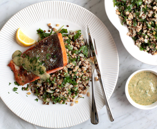 Farro, Kale & Beluga Lentil Salad