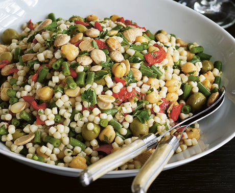 Fregola, Piquillo & Green Bean Salad with Marcona Almonds