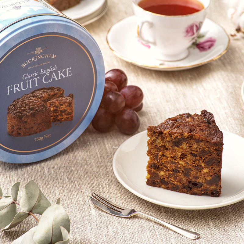 Buckingham Classic English Fruit Cake 750g Tin - Cut | Traditional Christmas Cake | New Zealand Delivery | Sabato Auckland