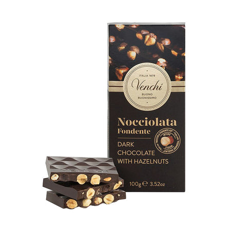 Venchi 60% Dark Chocolate with Hazelnuts Tablet 100g | Buy Italian Chocolate in New Zealand | Sabato Auckland