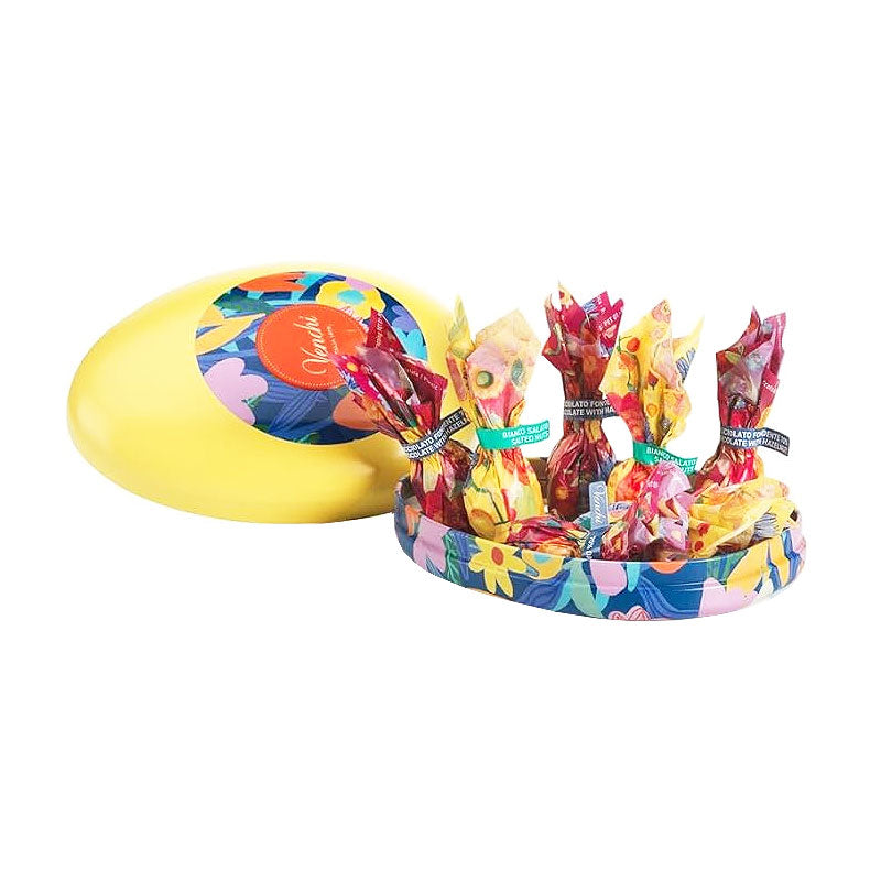 Venchi Easter Egg Metal Tin 77g Open | New Zealand Delivery | Sabato Auckland