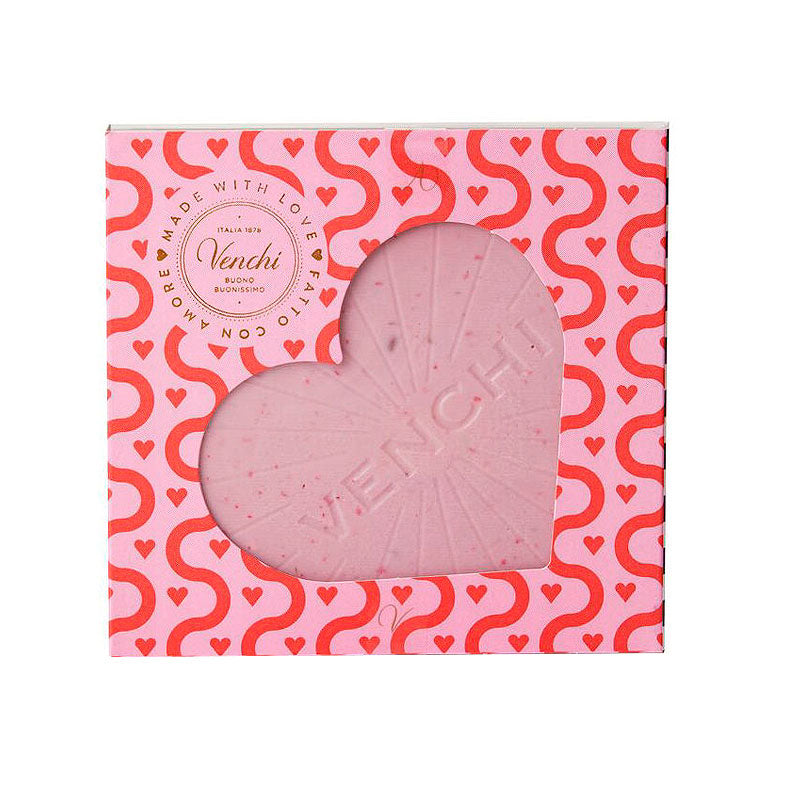 Venchi White Chocolate Heart with Raspberry, Rose & Almonds 200g | Valentine's Day Gifts | Sabato New Zealand