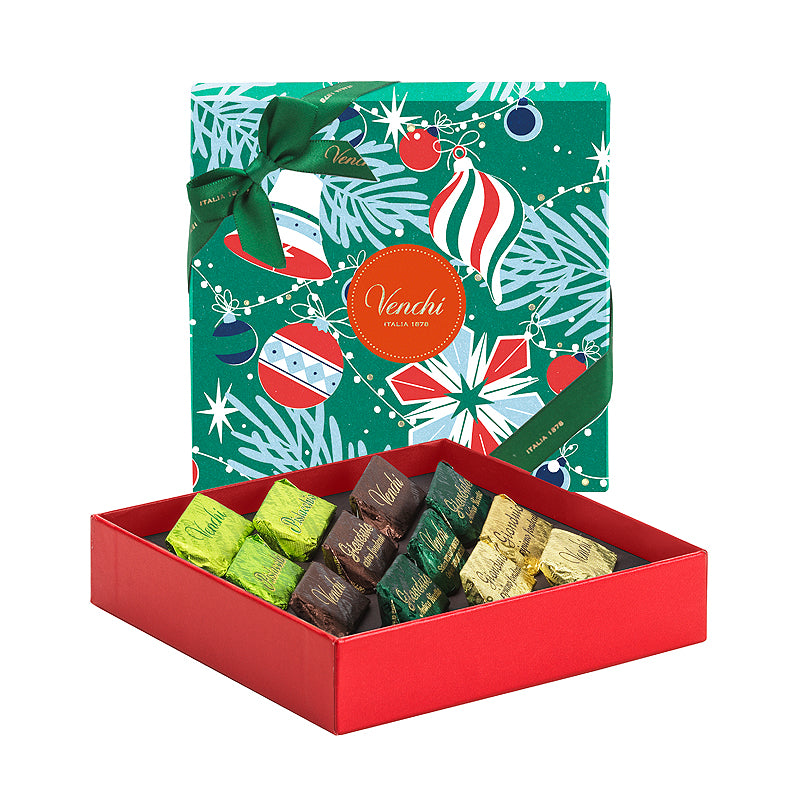 Venchi Festive Gift Box 110g - Decorated Tree Design | Italian Chocolate in New Zealand | Sabato Auckland