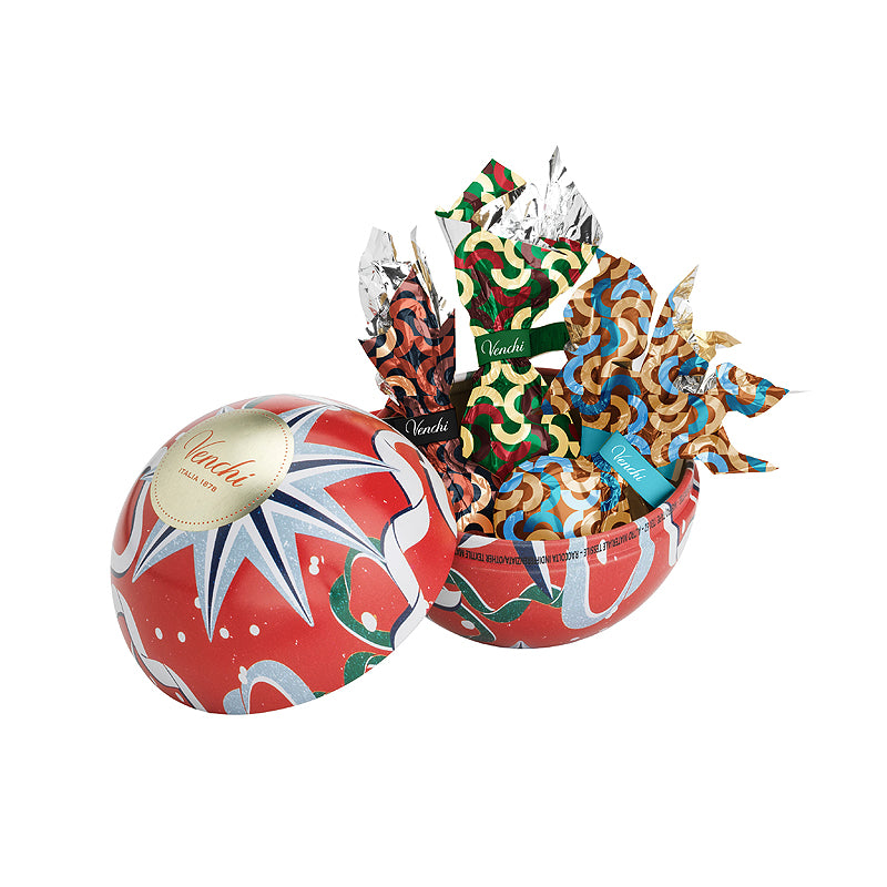 Venchi Hanging Christmas Bauble 46g Tin - Red | Italian Christmas Chocolate | Sabato, Auckland, New Zealand