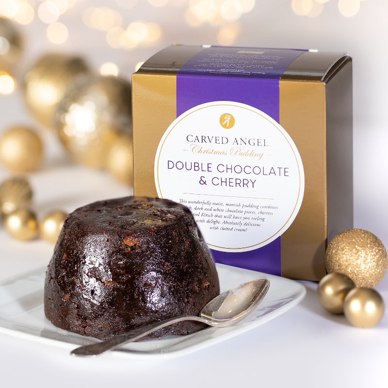 The Carved Angel Double Chocolate & Cherry Christmas Pudding | New Zealand Delivery | Sabato Auckland