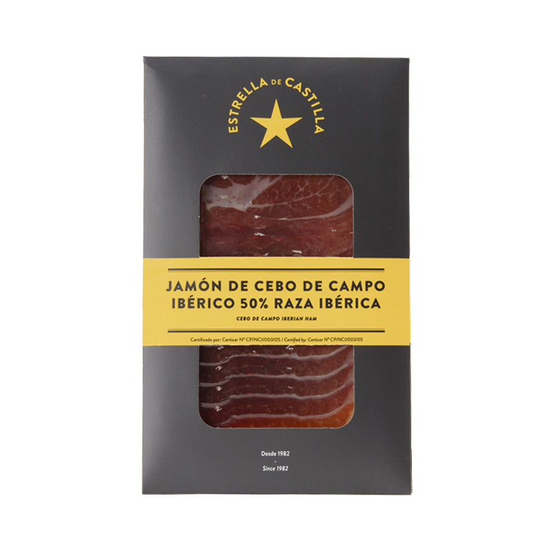 Estrella de Castilla 50% Iberian Jamón de Cebo de Campo Reserva ~ Sliced | 80g | Spanish Ham | Cured meat | Spanish Cured Meat in New Zealand