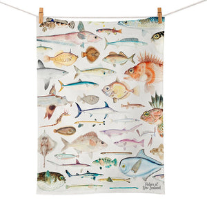 Fishes of New Zealand Tea Towel | New Zealand Delivery | Sabato Auckland