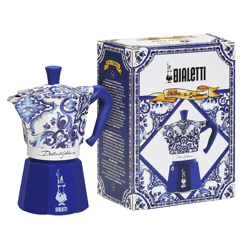 Bialetti Dolce&Gabbana Moka Express ~ Blu Mediterraneo 6 cup | New Zealand Delivery | Sabato Auckland