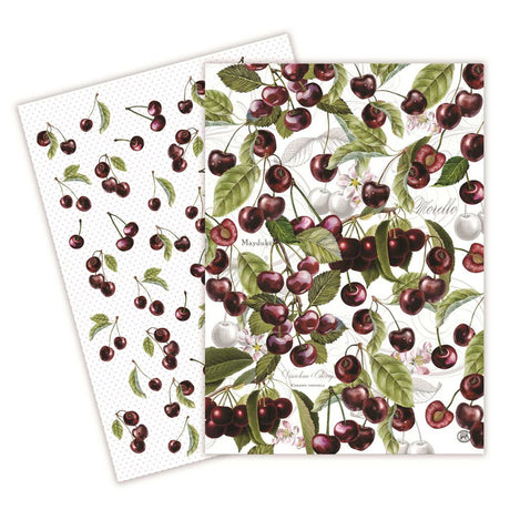 Michel Design Works Tea Towels ~ Dark Cherry - Set of 2 | Cotton Teatowels | Sabato, New Zealand