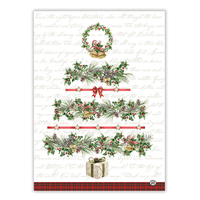 Michel Design Works Tea Towel ~ Holiday Tree | Christmas Kitchen Linen | Sabato Acukland