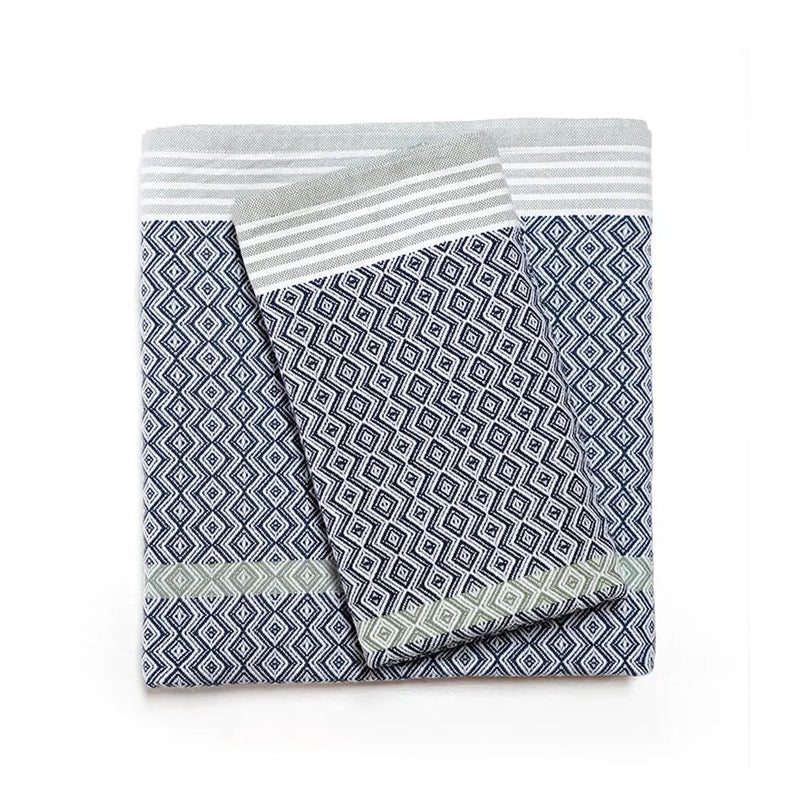 Mungo Itawuli Hand Towel ~ Atlantic Blue - folded | New Zealand delivery | Sabato Auckland