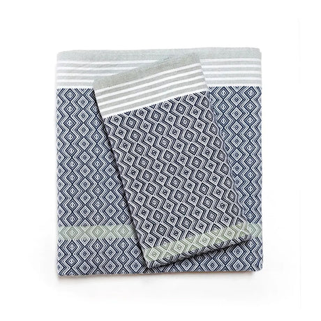 Mungo Itawuli Hand Towel ~ Atlantic Blue - folded | New Zealand delivery | Sabato Auckland
