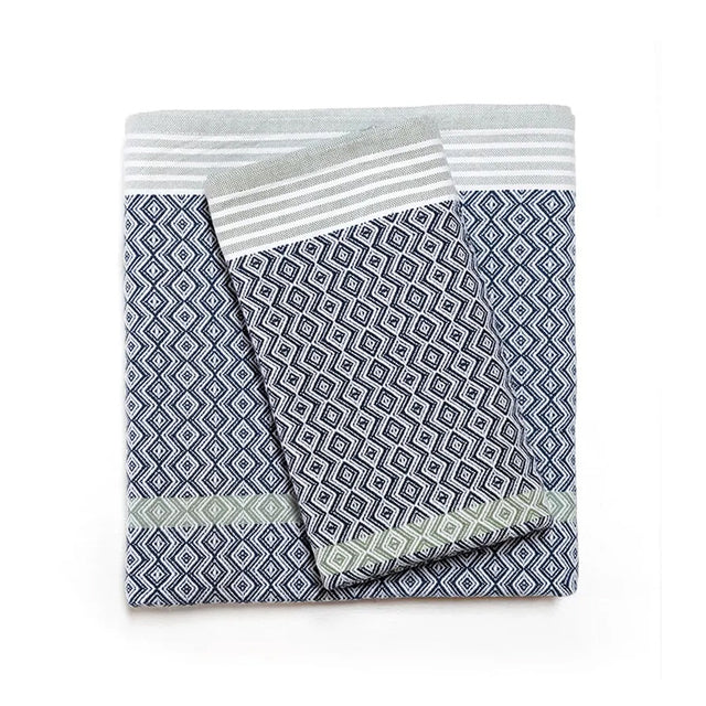 Mungo Itawuli Hand Towel ~ Atlantic Blue - folded | New Zealand delivery | Sabato Auckland