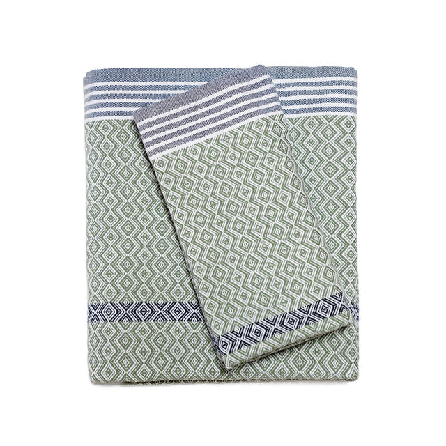 Mungo Itawuli Hand Towel ~ Pine Green - folded | New Zealand Delivery | Sabato Auckland