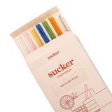 Sucker Cocktail Glass Straws ~ Multi-colour open box | New Zealand Delivery | Sabato Auckland
