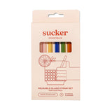 Sucker Cocktail Glass Straws ~ Multi-colour Set of 6 | New Zealand Delivery | Sabato Auckland