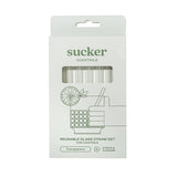 Sucker Cocktail Glass Straws ~ Transparent Set of 6 | New Zealand Delivery | Sabato Auckland