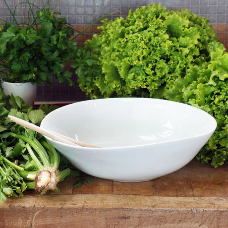 Tsé & Tsé Large Famished Salad Bowl ~ White 32cm | French Porcelain | New Zealand Delivery | Sabato Auckland